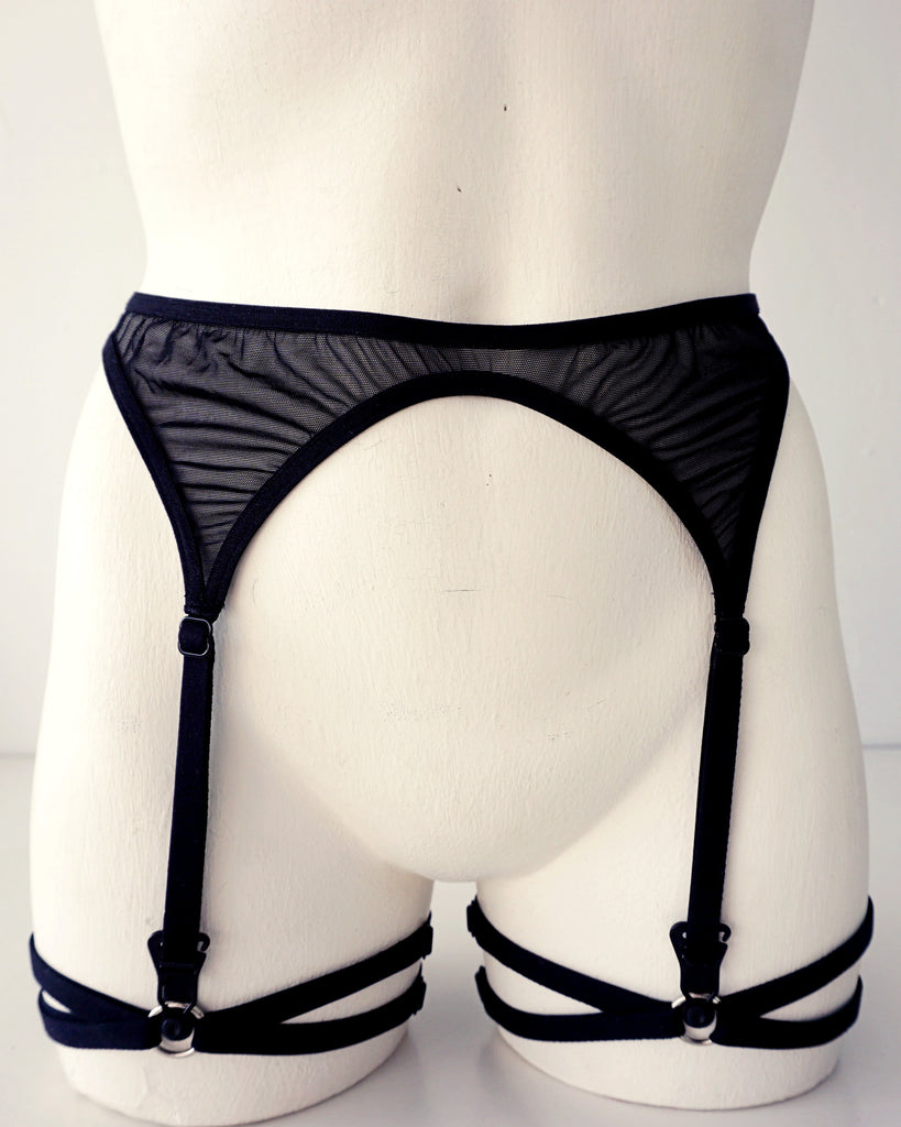 black-adjustable-strappy-leg-garters-lgbt-underwear-inclusive-lingerie-handmade-barcelona-iona-smith-scott